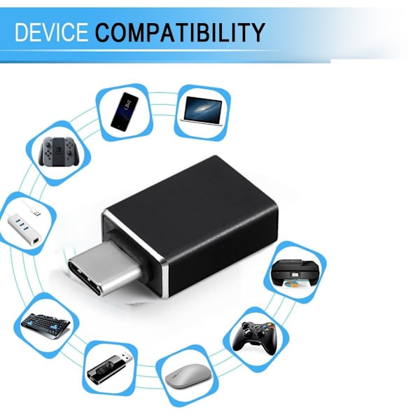 Adapter USB C til USB 3.0 Sort