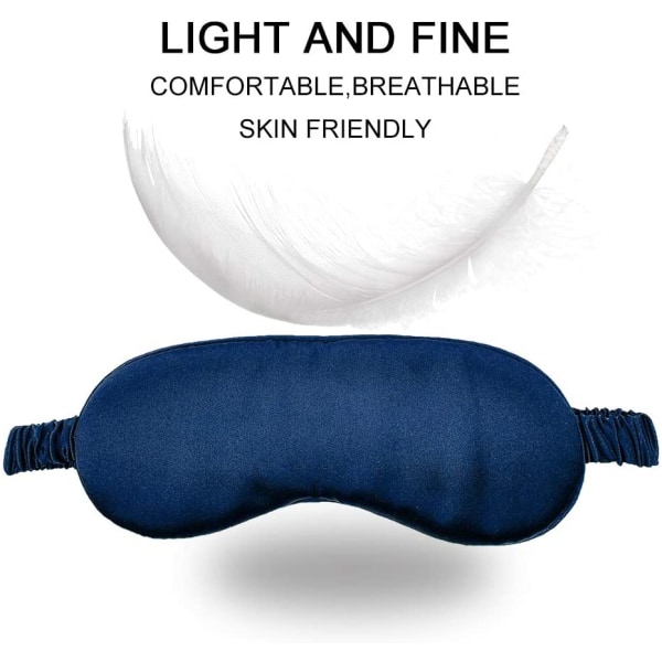 Sovmask av silke / Ögonmask Mörkblå