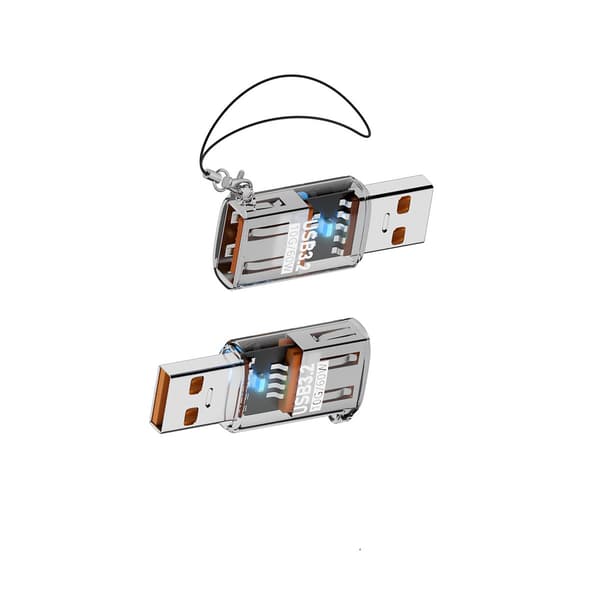 USB 3.2 han til hun-adapter 2-pak, op til 10 Gbps, ABS-forlænger til computer, bil og kompatible USB-interfaces Transparent Transparent