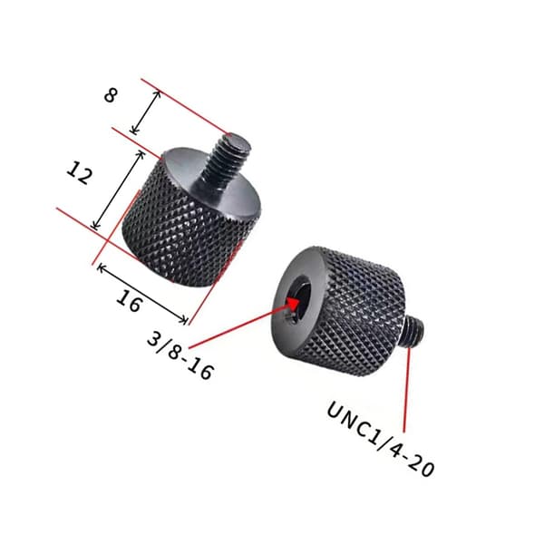 Adapter 1/4" til M10 til stativer og kameraer - 5-pak 3/8-16