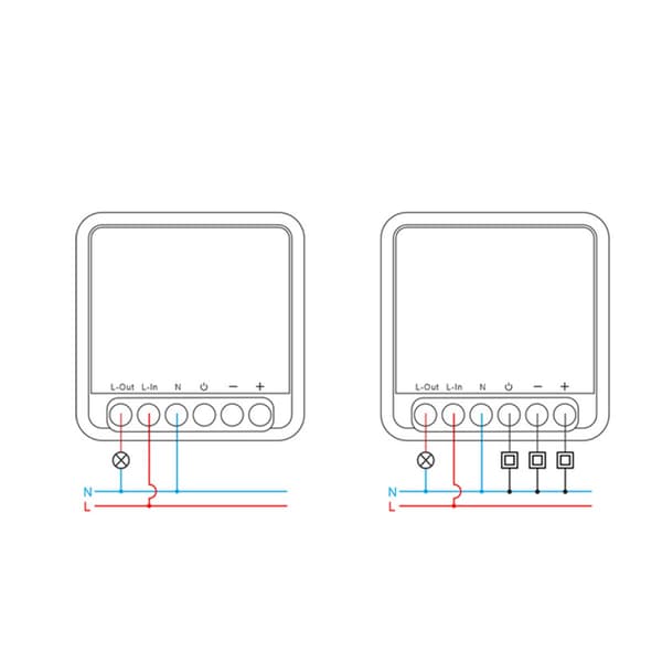 WiFi Smart Lysdæmper Switch Modul - Stemmestyring & Timing Funktion, Kompatibel med Alexa & Google Assistant