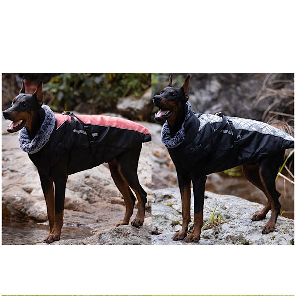 Klassisk grå hunde vinterfrakke XL