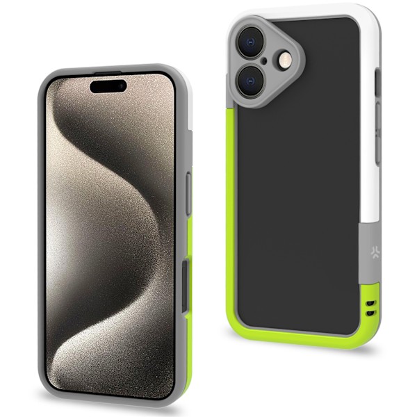 Bumper iPhone 16 Vit/Limegrön