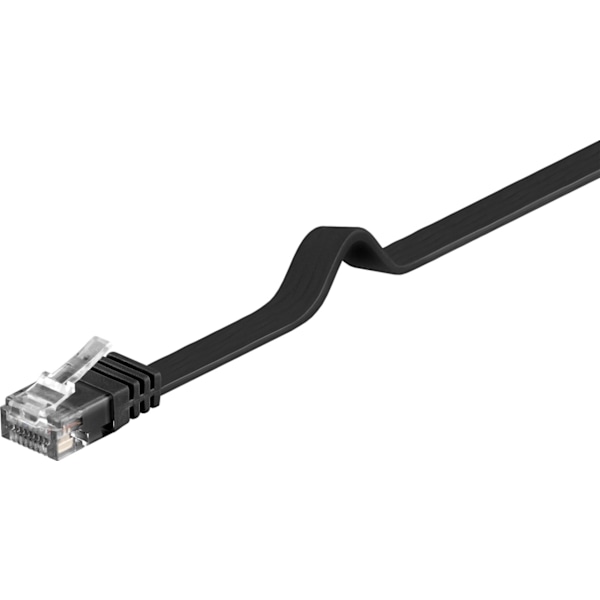 CAT 6 flad netværkskabel, U/UTP, sort
