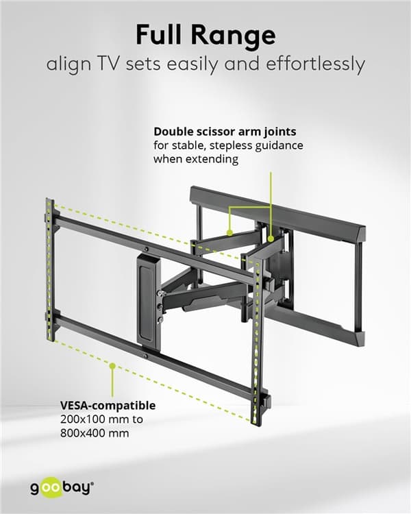 TV-seinäteline Pro FULLMOTION (XL), musta