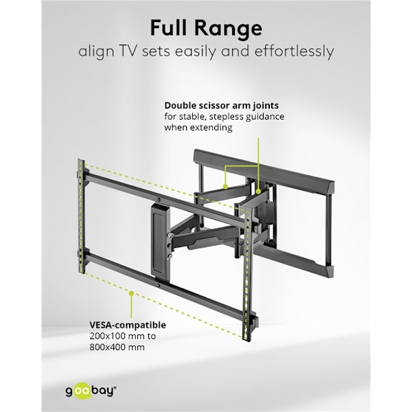 TV-vægbeslag Pro FULLMOTION (XL), sort