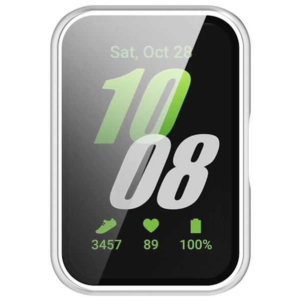 Skal med skärmskydd i härdat glas för Samsung Galaxy Fit 3 (SM-R390) Silver