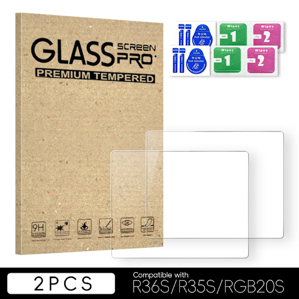 2-pak skærmbeskytter af hærdet glas til R36S/R35S/RGB20S