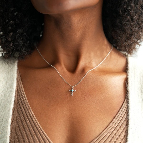Personlig kors vedhæng halskæde til kvinder mænd Silver 5984 | Silver |  Fyndiq
