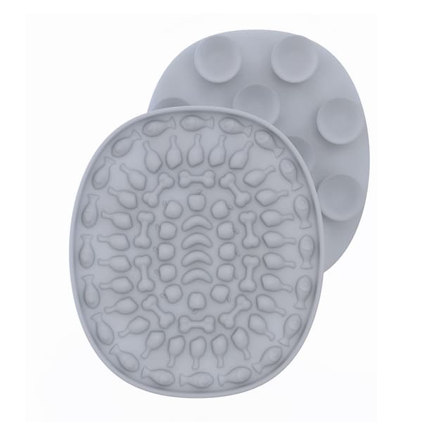 Husdjurs Slickplatta med Starkt Sug för Distraktion & Grooming Grey Grey