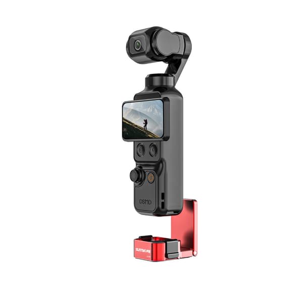 Magnetiskt snabbfäste i metall kompatibelt med Osmo Pocket 4/3 — aluminiumlegering, silikonvadderat, 180° justerbart Red Red
