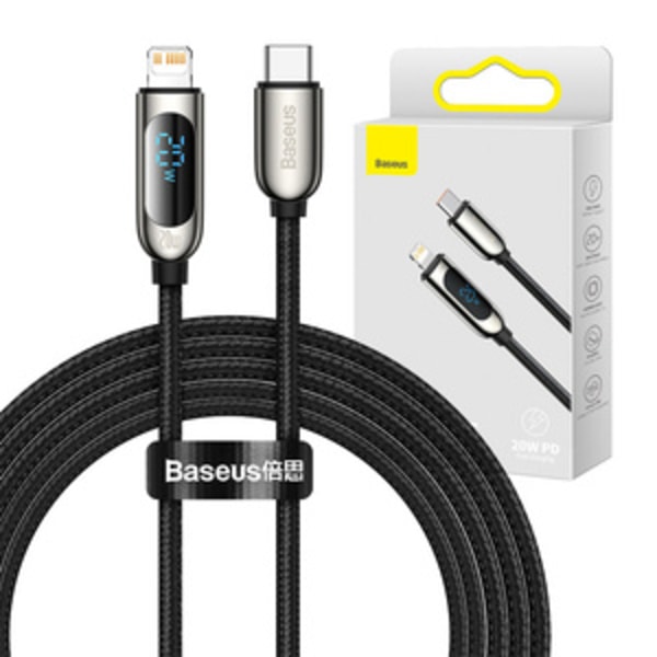 USB-C-kabel för Lightning Baseus Display, PD, 20W, 2m (svart)