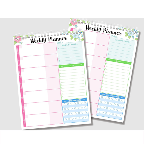 Veckoplanerare D - PVC Double Coil Bound Agenda för tidshantering