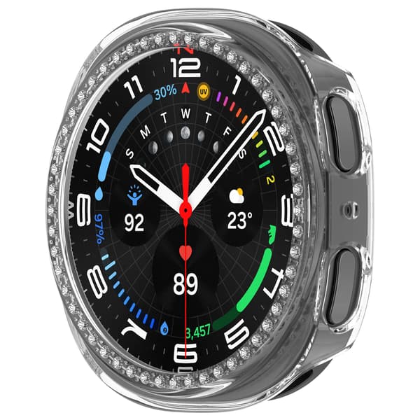 Stilfuldt PC-etui til Samsung Galaxy Watch 8 44mm Transparent Transparent