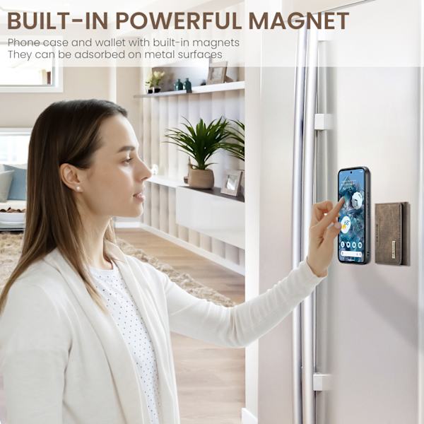 Tri-Fold Pung-Etui til Huawei Huawei P50 Pro kaffe