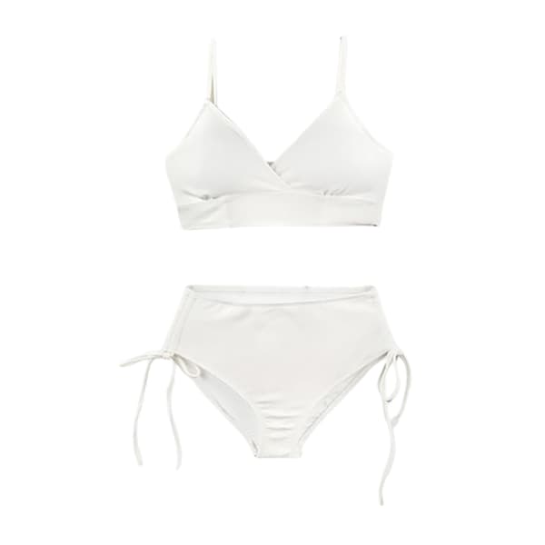 Elegant Halter Bikini Badedragt til Kvinder White XL White XL