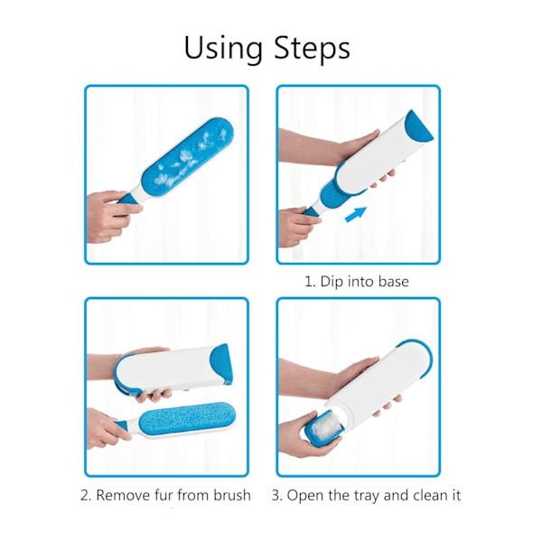 Pelsfjerner / fnugbørste 2 stk Hvid / blå
