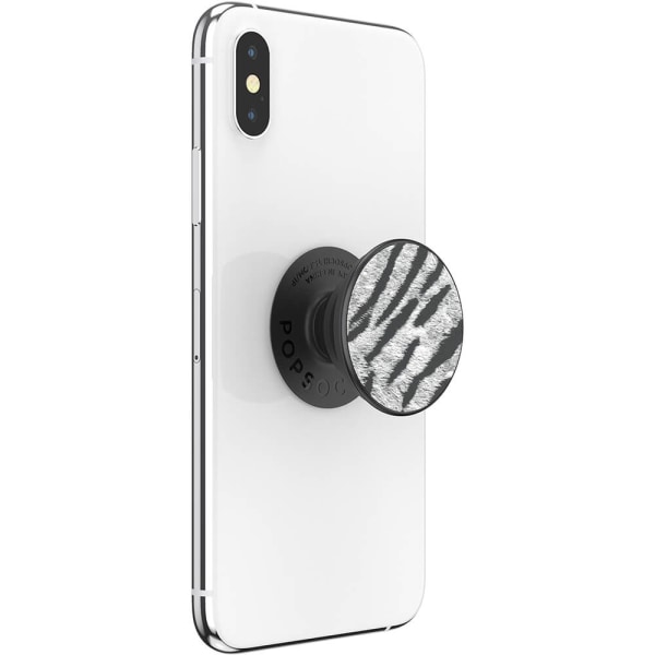 POPSOCKETS Vegan Leather Zebra Avtagbart Grip med Ställfunktion Premium