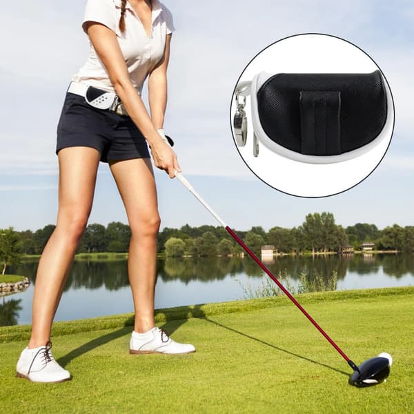 Premium PU Läder Golf Putter Skydd - Halvmåne Design med Magnetisk Stängning