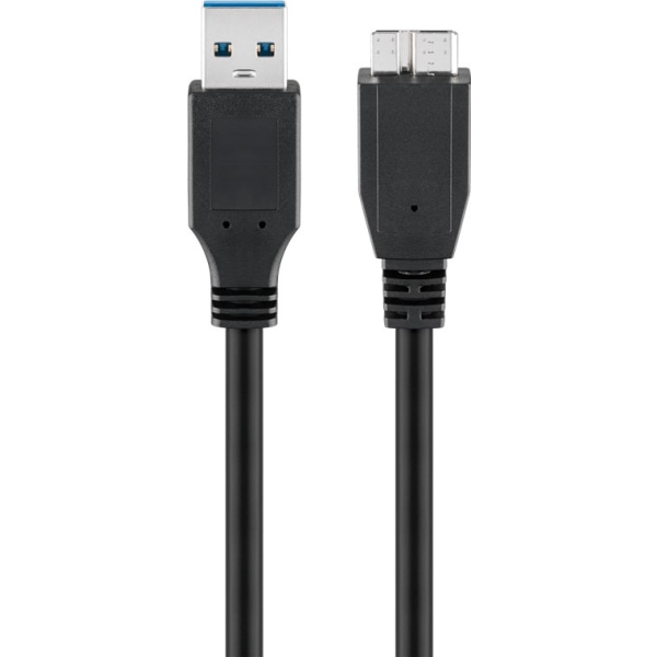 USB 3.0-kabel med Micro-B, svart