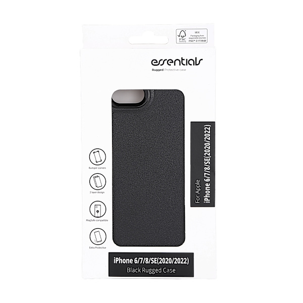 iPhone 6/7/8/SE (2020/2022) rugged case, magnet, black
