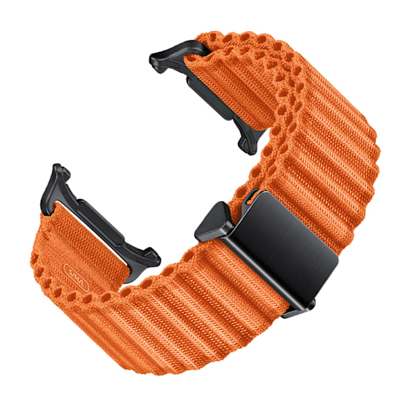 Military Green Nylon kellon ranneke Samsung Galaxy Watchiin Oranssi