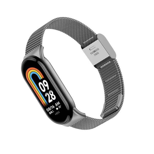 Klockarmband i Metall för Xiaomi Mi Band 8/9 Grå