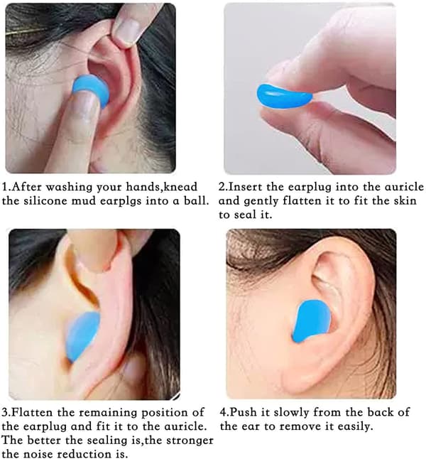 12-pack ljudisolerande öronproppar i silikon Blue Blue