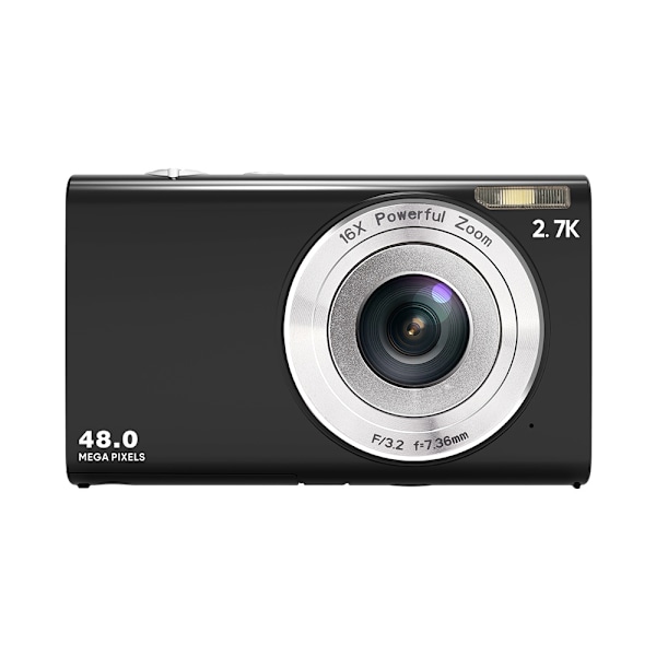 INF Digitalkamera 48MP 2,7K FHD 16X digital zoom, webcam, autofokus Svart