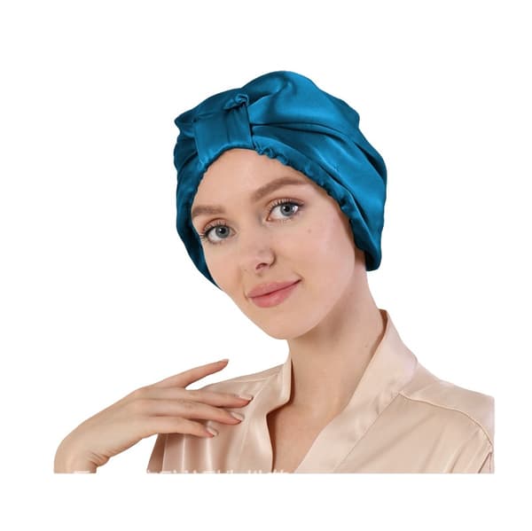 100% silkkiä hiustenhoitoon tarkoitettu unimyssy Blue Blue