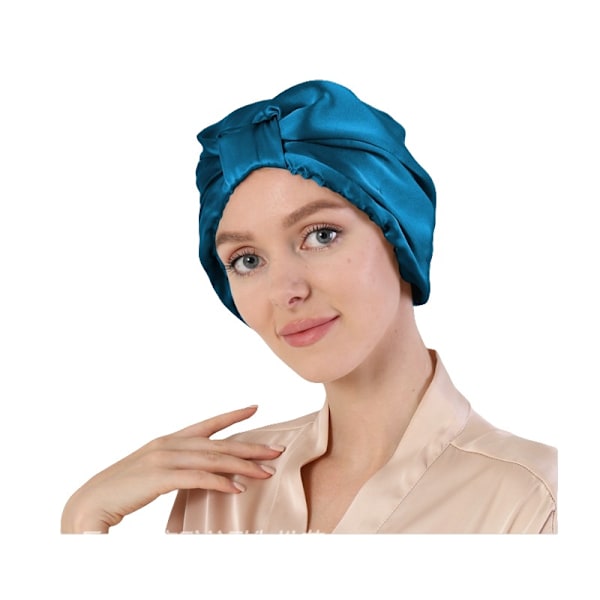 Sömnmössa i 100 % siden för hårvård Blue Blue