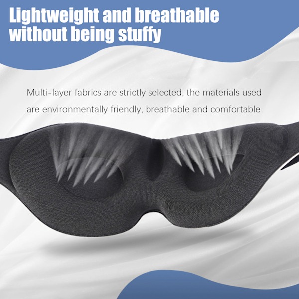 INF 3D sovmask med tillbehör Svart