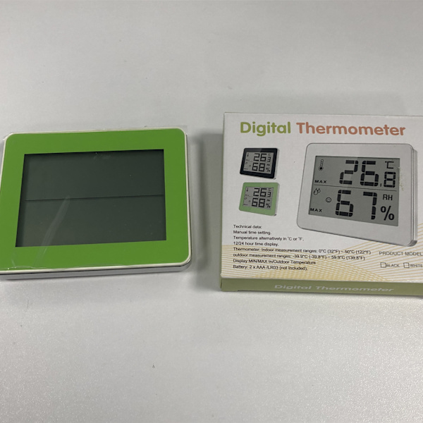 Digital Inomhustermometer, Hygrometer Grön