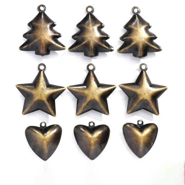 DIY Retro Bells - Stora 38x46mm Julgransklockor (10-pack)