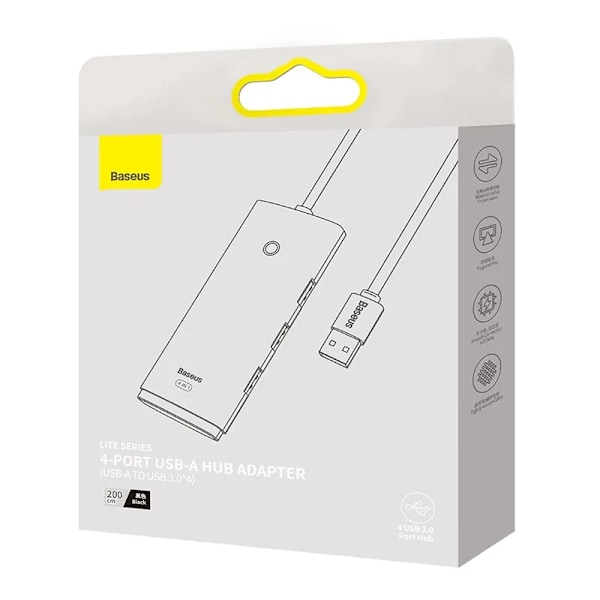 Hub 4w1 Baseus Lite -sarjan USB tai 4x USB 3.0 2m (Czarny)