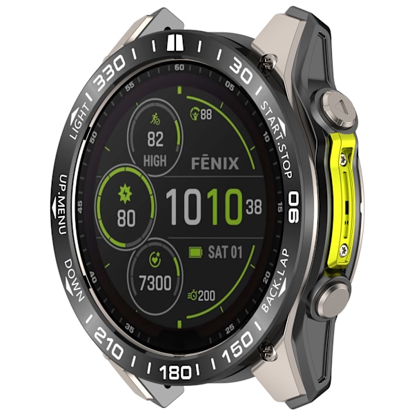 Garmin Tactix 8 47mm AMOLED -kehys - Musta ja valkoinen Racing