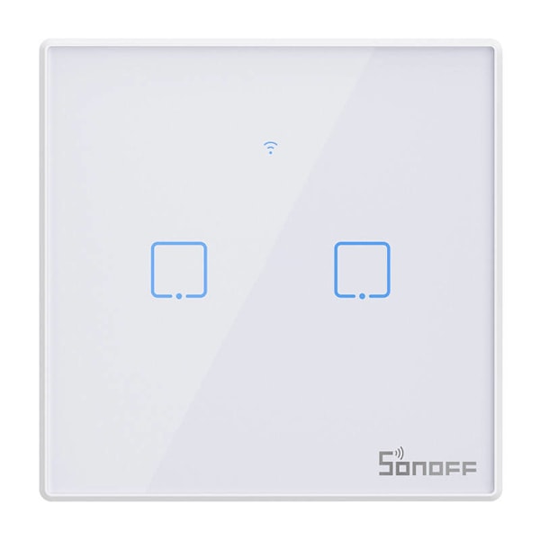 Smart Switch WiFi + RF 433 Sonoff T2 EU TX (2-kanals) uppdaterad