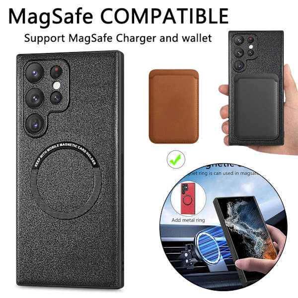 Magneettinen nahkakotelo Samsungille Samsung Galaxy S24 Musta