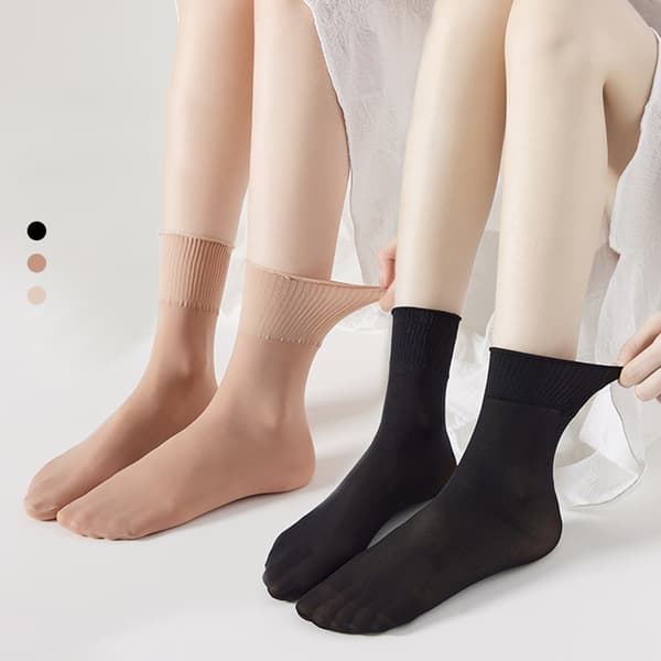 10 par Dam Transparenta Ankelsockor med Spets Black Black