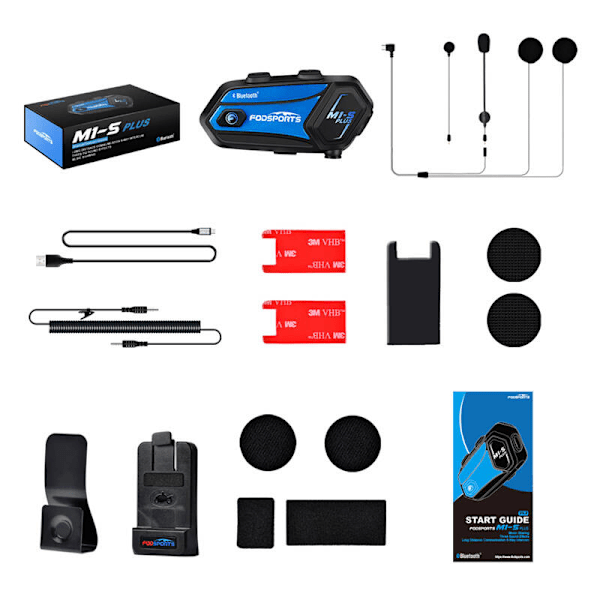 Fodsports M1-S Plus motorcykel intercom (svart)