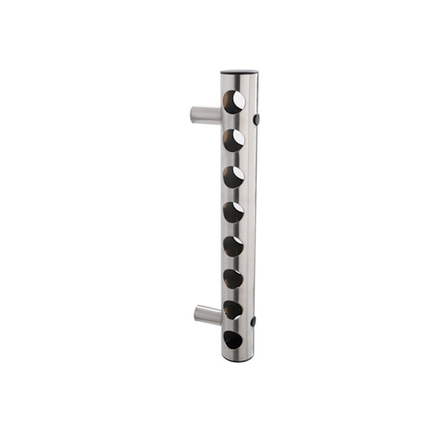 Rustfrit stål vinstativ - 8 huller - Elegant og pladsbesparende design