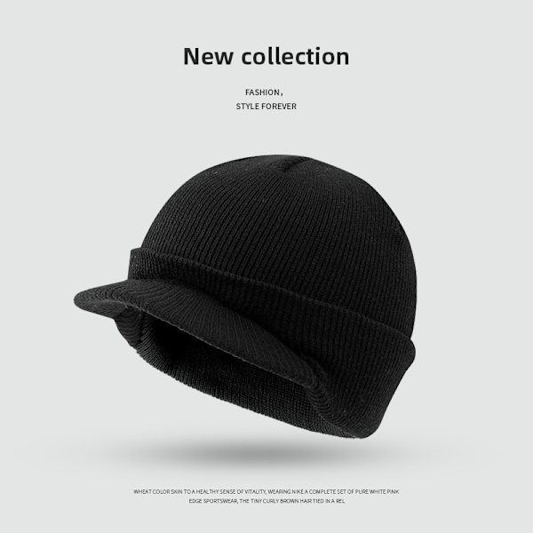 Herr Ny Stickad Mössa Black Black