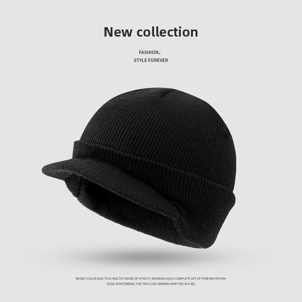 Herre Ny Strikket Hue Black Black