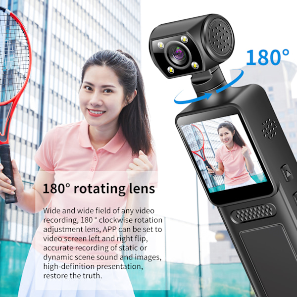 High-Definition Clip-On Body Camera M12 Direkte Optagelse