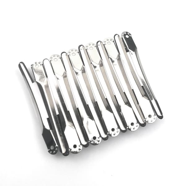 Ank-näbb hårklämmor - Säker styling, svart zinklegering (12-pack)