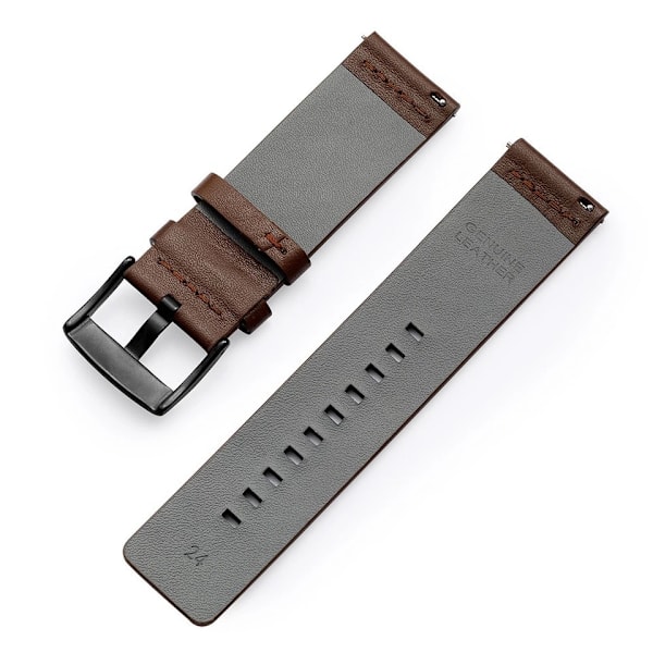 24 mm klockarmband för Suunto & Fossil Smartwatches kaffe