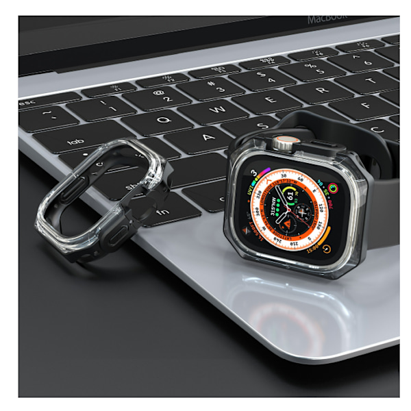 49 mm Apple Watch Ultra tofarvet beskyttelsesetui Gennemsigtig