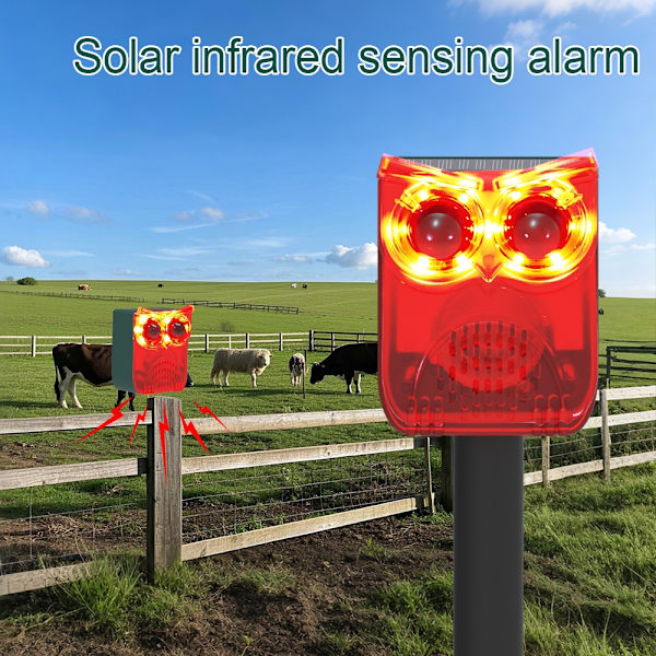 Solcellsdriven Röstlarmsensor - Röd Uggla Design för Förbättrad Säkerhet