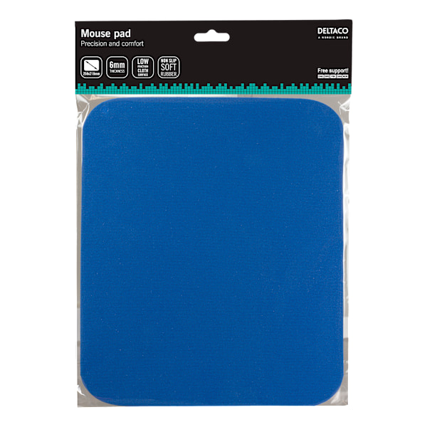 Mouse pad, fabric-covered rubber, 6mm blue