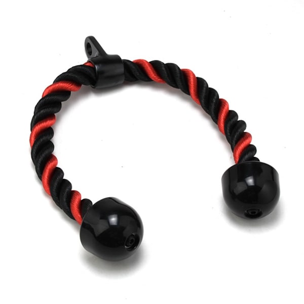 Dobbelt triceps pulldown-reb - høj pulley kabelbeslag til lat pulldown, face pulls og triceps extensions, polyester + aluminiumlegering Black/Red Black/Red